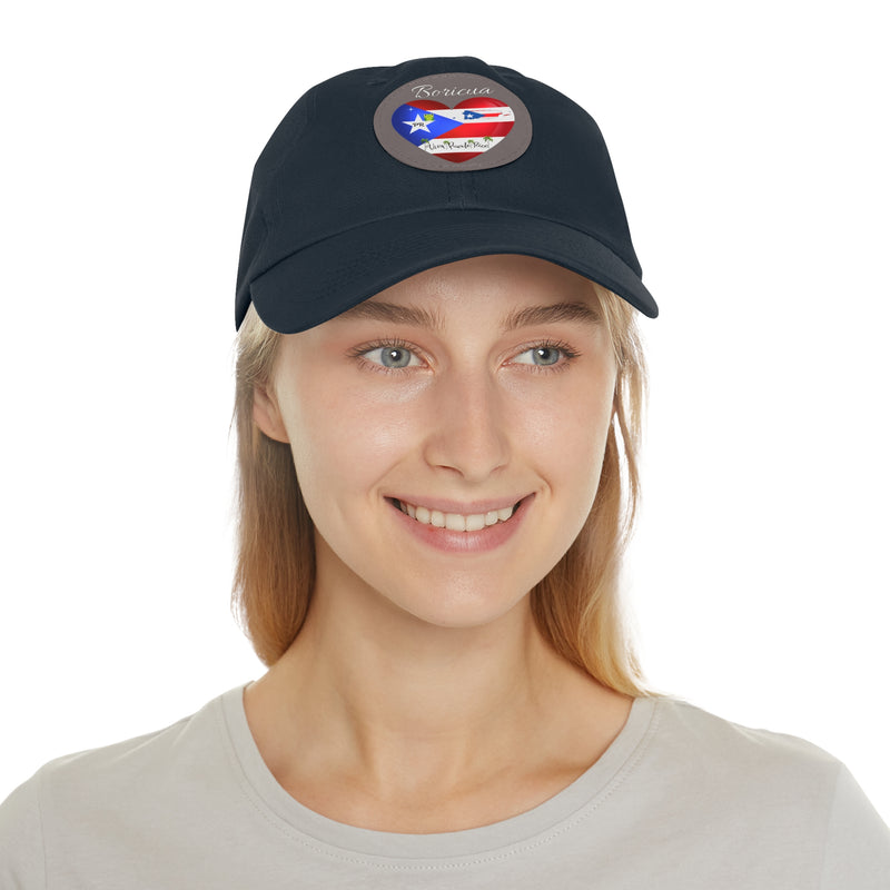 "I Love ❤️ Puerto Rico Flag & Map" Hat - with Leather Patch (Round) - Puerto Rico Flag, Latina hat, Latino hat, Gorra para la playa, Boricua, Puerto rican Pride..