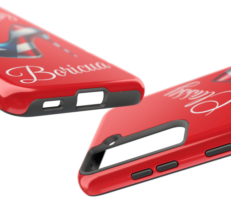 Galaxy Tough Red Phone Case Classy Boricua Stiletto  - Puerto Rico Flag 🇵🇷🥁  -Weeeepa!