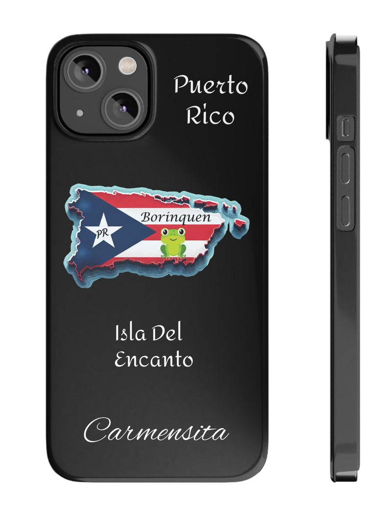 Personalized iPhone Puerto Rican Flag - Black Slim Cases - Rico Flag 🇵🇷🥁  -Weeeepa!, Puertoriquena