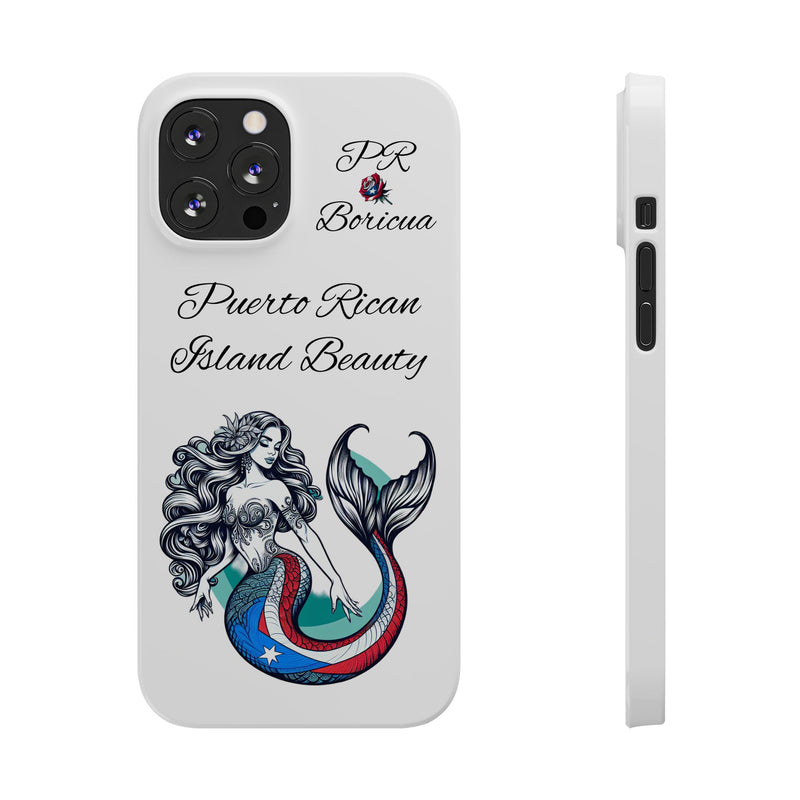 Puerto Rican Island Beauty Mermaid White Slim designer Phone Case - Puerto Rico Flag 🇵🇷🥁  -Weeeepa!