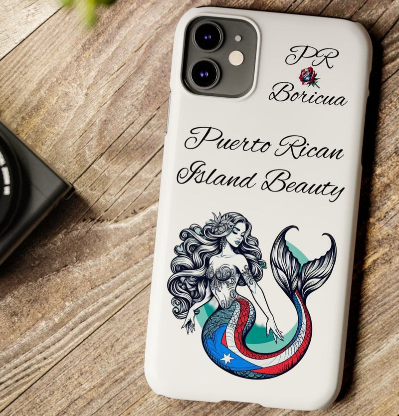 Puerto Rican Island Beauty Mermaid White Slim designer Phone Case - Puerto Rico Flag 🇵🇷🥁  -Weeeepa!