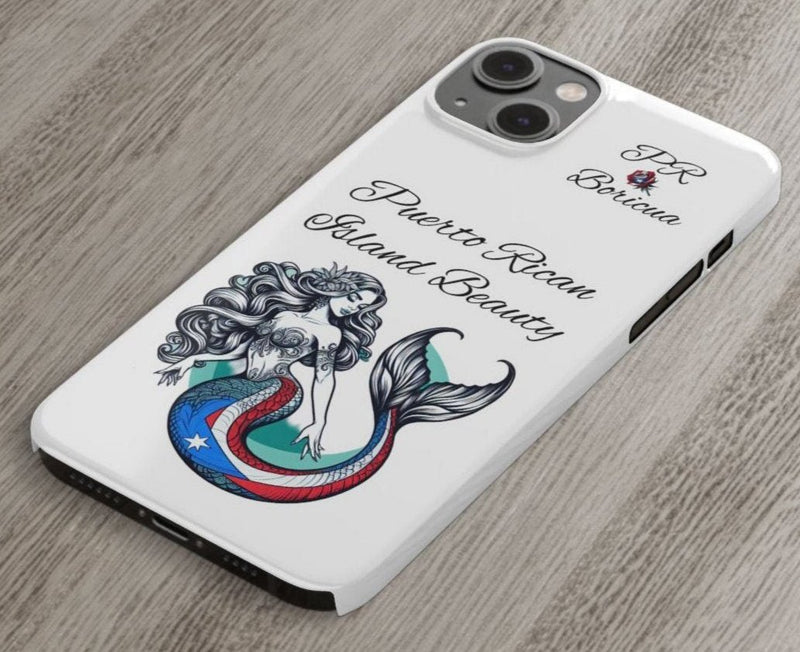 Puerto Rican Island Beauty Mermaid White Slim designer Phone Case - Puerto Rico Flag 🇵🇷🥁  -Weeeepa!