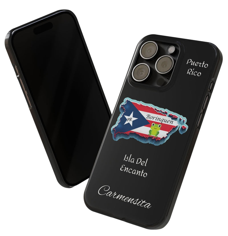 Personalized iPhone Puerto Rican Flag - Black Slim Cases - Rico Flag 🇵🇷🥁  -Weeeepa!, Puertoriquena