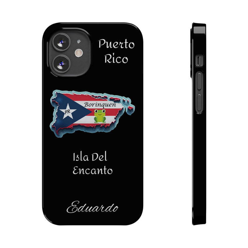 Personalized iPhone Puerto Rican Flag - Black Slim Cases - Rico Flag 🇵🇷🥁  -Weeeepa!, Puertoriquena