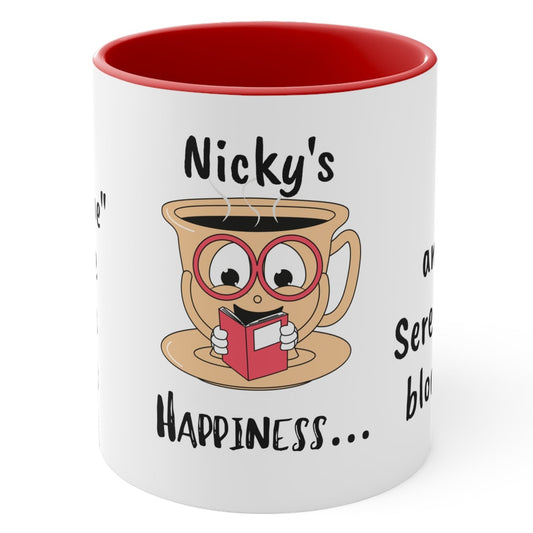 Bookworm Bliss: Cup Reading Mug with Glasses Design - 11oz