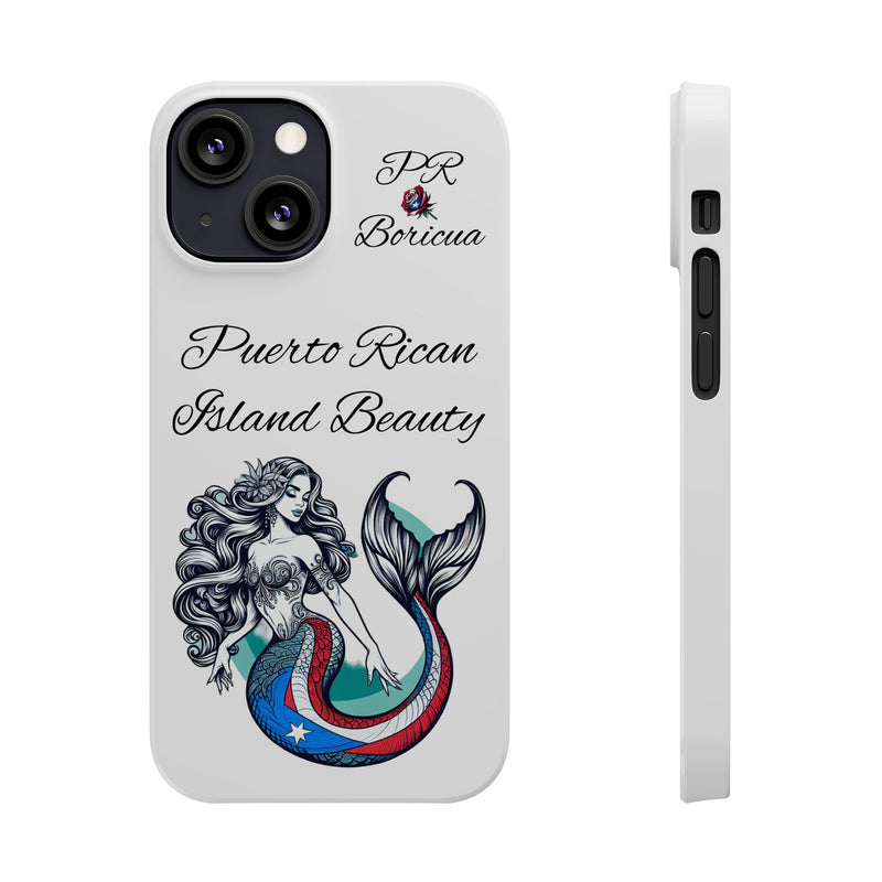 Puerto Rican Island Beauty Mermaid White Slim designer Phone Case - Puerto Rico Flag 🇵🇷🥁  -Weeeepa!