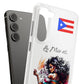 Galaxy "Lo Mio Es Salsa'nama" White Slim Cases - Puerto Rico Flag 🇵🇷🥁 - Weeeepa!