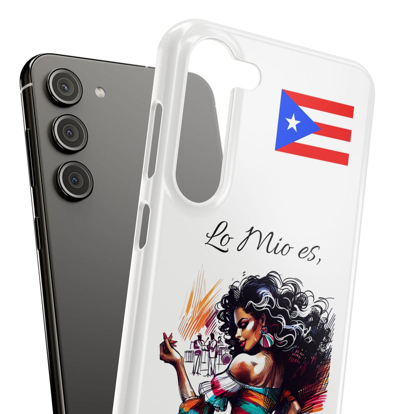 Galaxy "Lo Mio Es Salsa'nama" White Slim Cases - Puerto Rico Flag 🇵🇷🥁 - Weeeepa!