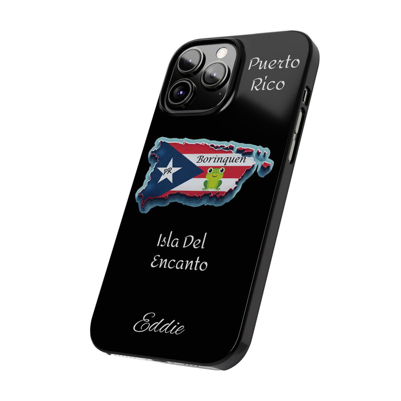 Personalized iPhone Puerto Rican Flag - Black Slim Cases - Rico Flag 🇵🇷🥁  -Weeeepa!, Puertoriquena