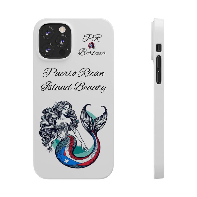 Puerto Rican Island Beauty Mermaid White Slim designer Phone Case - Puerto Rico Flag 🇵🇷🥁  -Weeeepa!