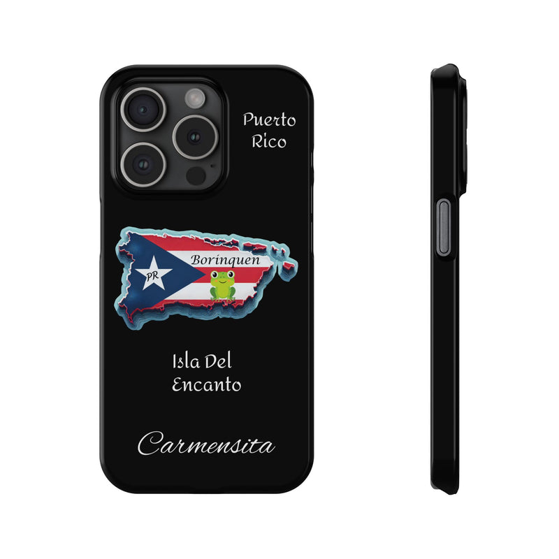 Personalized iPhone Puerto Rican Flag - Black Slim Cases - Rico Flag 🇵🇷🥁  -Weeeepa!, Puertoriquena