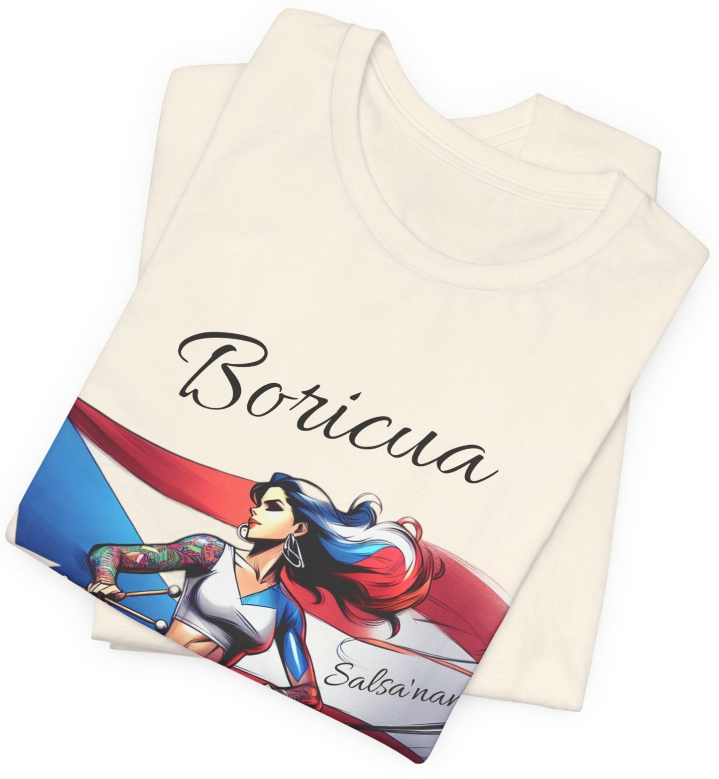 Boricua Puerto Rican Drummer - Puerto Rico Flag - Jersey Short Sleeve Tee, Puertorriqueña - Latina