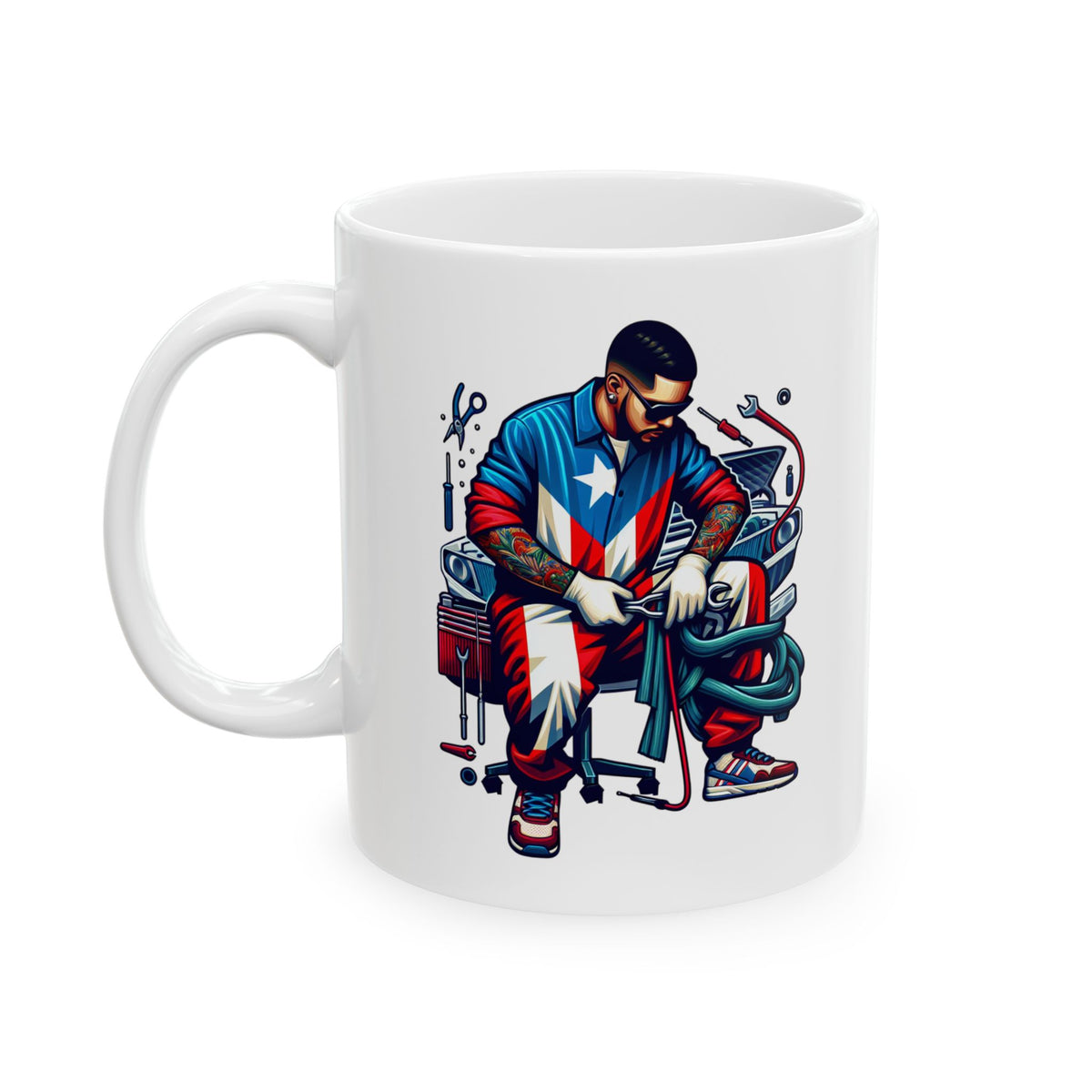 Personalized - Mr. Fix It Puerto Rican Pride Mug - Weeepa! - Boricua - Latino - Mechanic