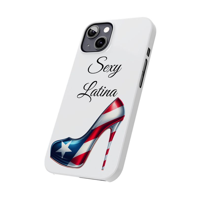 Puerto Rico Flag Sexy Latina Stiletto White Slim Phone Cases - Rico Flag 🇵🇷🥁  -Weeeepa!, Puertoriquena