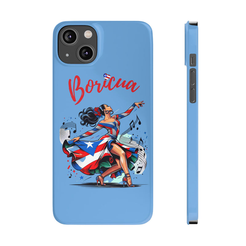 Boricua Puerto Rico Flag 🇵🇷🥁 Light Blue Slim Phone Cases -Weeeepa!, Puertoriquena