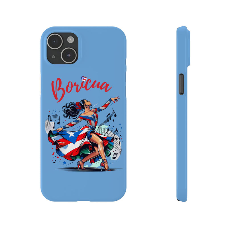 Boricua Puerto Rico Flag 🇵🇷🥁 Light Blue Slim Phone Cases -Weeeepa!, Puertoriquena