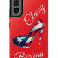 Galaxy Tough Red Phone Case Classy Boricua Stiletto  - Puerto Rico Flag 🇵🇷🥁  -Weeeepa!