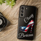 Galaxy Tough Black Phone Case Classy Boricua Stiletto - Puerto Rico Flag 🇵🇷🥁  -Weeeepa!