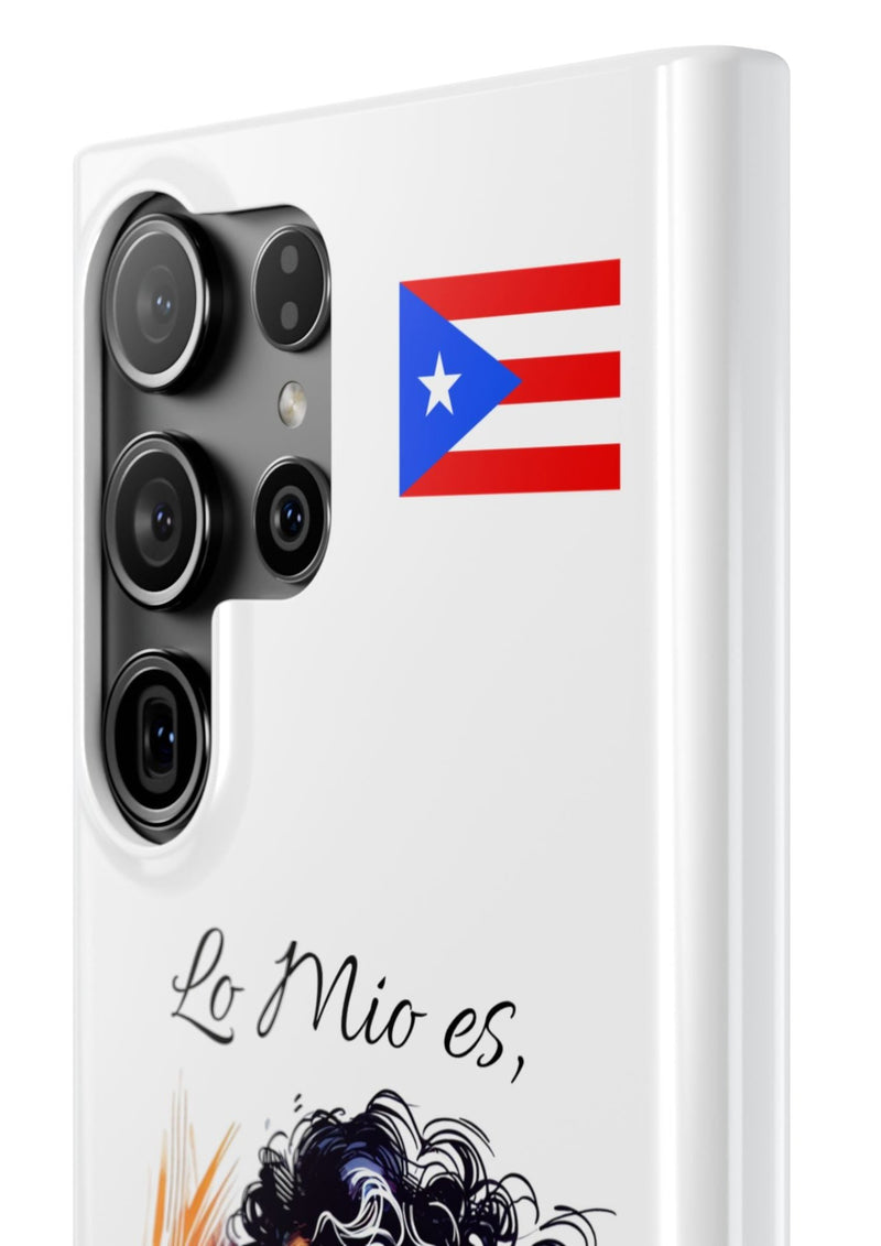 Galaxy "Lo Mio Es Salsa'nama" White Slim Cases - Puerto Rico Flag 🇵🇷🥁 - Weeeepa!