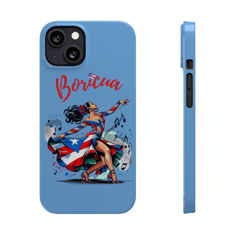 Boricua Puerto Rico Flag 🇵🇷🥁 Light Blue Slim Phone Cases -Weeeepa!, Puertoriquena