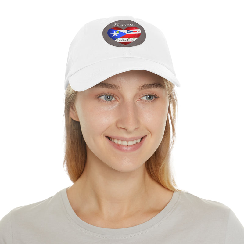 "I Love ❤️ Puerto Rico Flag & Map" Hat - with Leather Patch (Round) - Puerto Rico Flag, Latina hat, Latino hat, Gorra para la playa, Boricua, Puerto rican Pride..