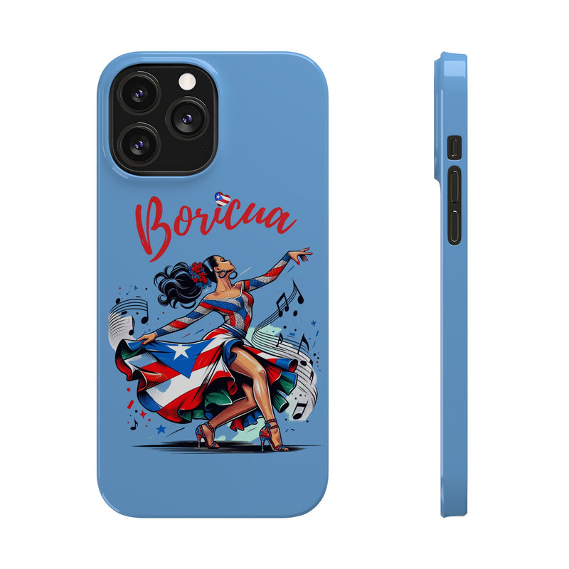 Boricua Puerto Rico Flag 🇵🇷🥁 Light Blue Slim Phone Cases -Weeeepa!, Puertoriquena