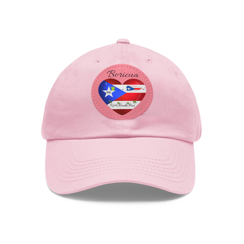 "I Love ❤️ Puerto Rico Flag & Map" Hat - with Leather Patch (Round) - Puerto Rico Flag, Latina hat, Latino hat, Gorra para la playa, Boricua, Puerto rican Pride..