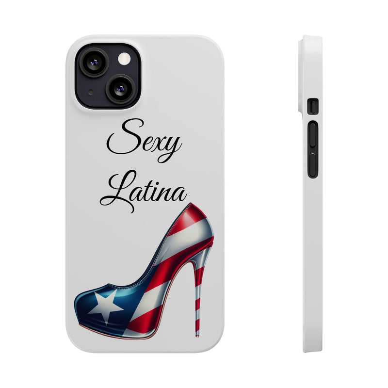 Puerto Rico Flag Sexy Latina Stiletto White Slim Phone Cases - Rico Flag 🇵🇷🥁  -Weeeepa!, Puertoriquena