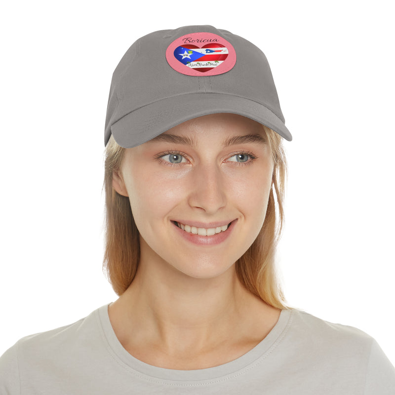 "I Love ❤️ Puerto Rico Flag & Map" Hat - with Leather Patch (Round) - Puerto Rico Flag, Latina hat, Latino hat, Gorra para la playa, Boricua, Puerto rican Pride..