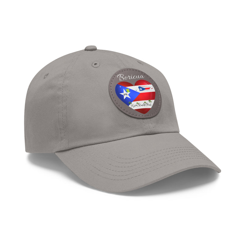 "I Love ❤️ Puerto Rico Flag & Map" Hat - with Leather Patch (Round) - Puerto Rico Flag, Latina hat, Latino hat, Gorra para la playa, Boricua, Puerto rican Pride..