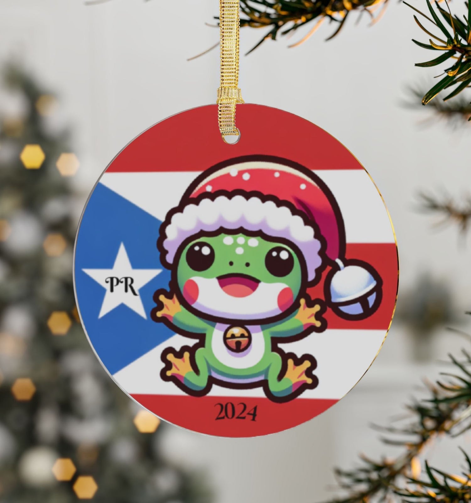 Coqui/Frog🇵🇷✨Puerto Rico  2024 Acrylic Ornament - Puerto Rico Flag Ornament