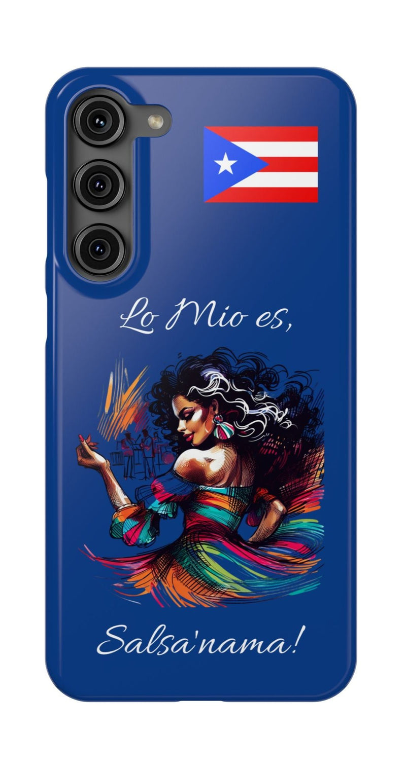 Galaxy "Lo Mio Es Salsa'nama" Blue Slim Cases - Puerto Rico Flag 🇵🇷🥁 - Weeeepa!