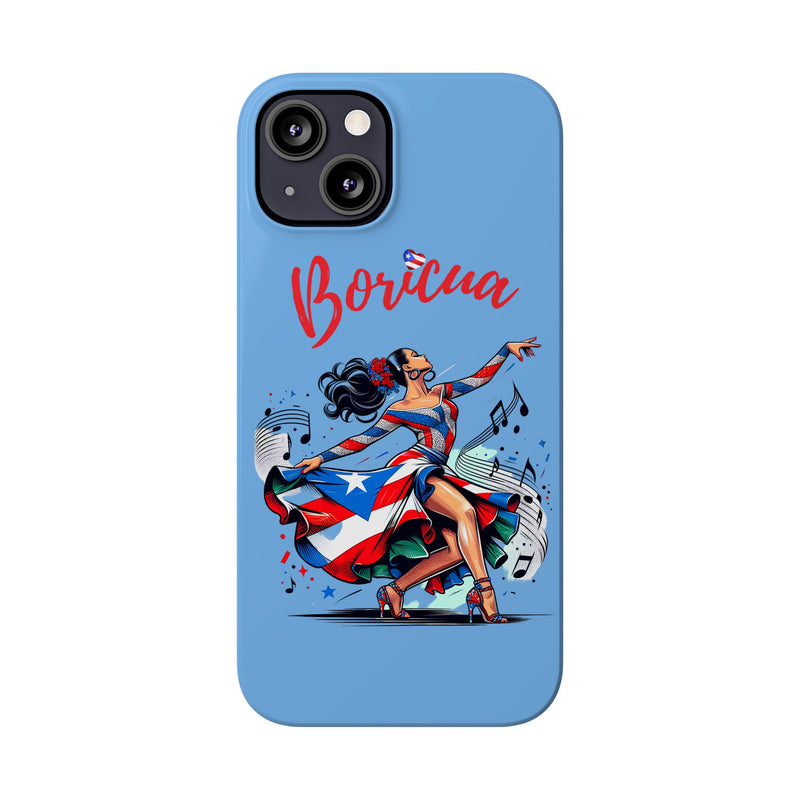 Boricua Puerto Rico Flag 🇵🇷🥁 Light Blue Slim Phone Cases -Weeeepa!, Puertoriquena