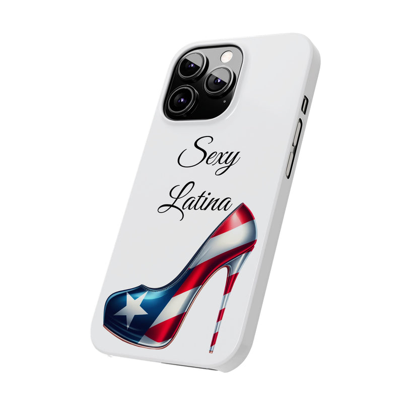 Puerto Rico Flag Sexy Latina Stiletto White Slim Phone Cases - Rico Flag 🇵🇷🥁  -Weeeepa!, Puertoriquena