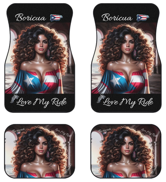 PUERTO RICO 🇵🇷 BORICUA, LOVE MY RIDE CAR MATS (Set of 4)