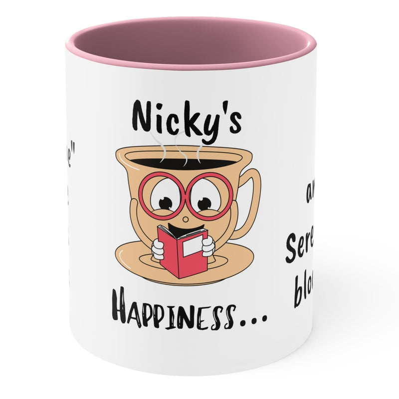 Bookworm Bliss: Cup Reading Mug with Glasses Design - 11oz