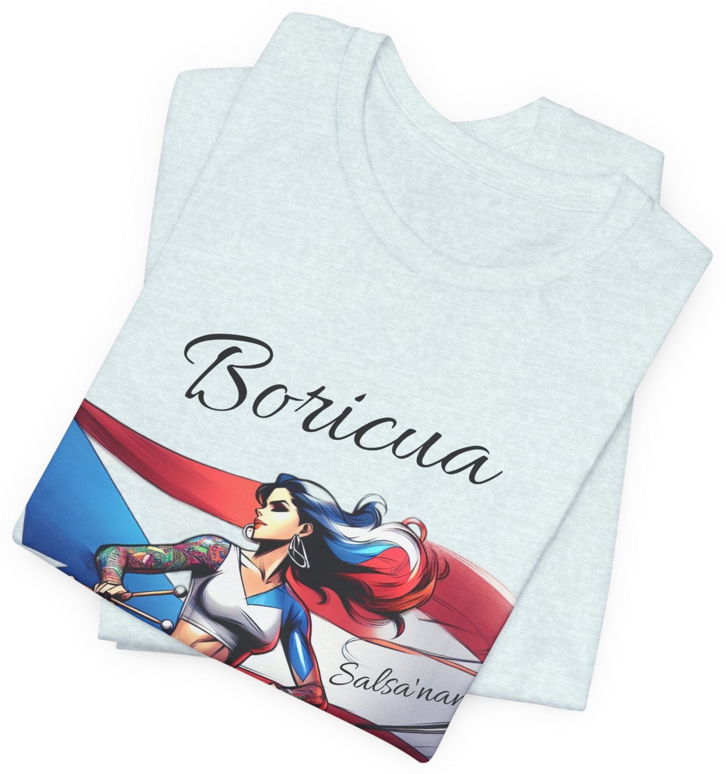 Boricua Puerto Rican Drummer - Puerto Rico Flag - Jersey Short Sleeve Tee, Puertorriqueña - Latina