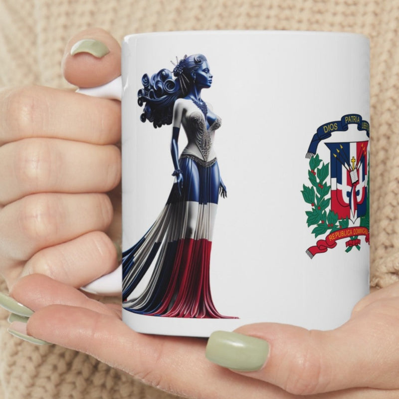 DOMINICAN BACHATA QUEEN Mug 11oz - DOMINICAN FLAG, Bachata, DOMINICAN WOMAN, BACHATA DANCE,