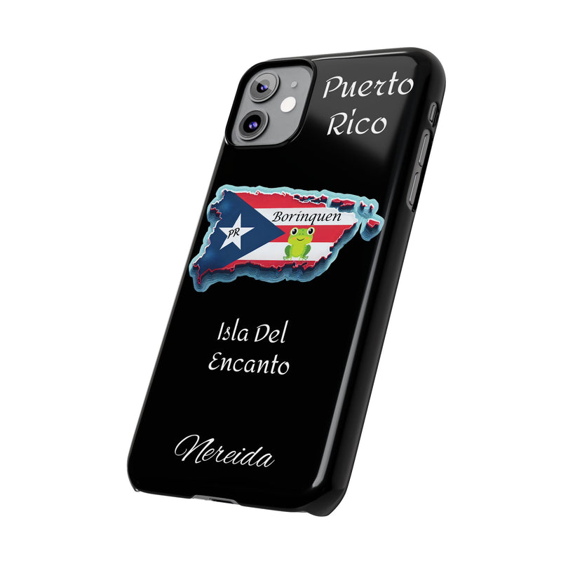 Personalized iPhone Puerto Rican Flag - Black Slim Cases - Rico Flag 🇵🇷🥁  -Weeeepa!, Puertoriquena