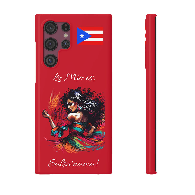 Galaxy "Lo Mio Es Salsa'nama" Red Slim Cases - Puerto Rico Flag 🇵🇷🥁 - Weeeepa!