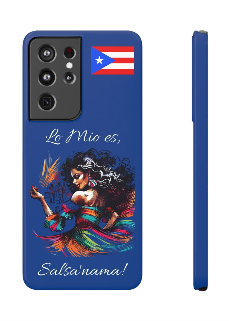 Galaxy "Lo Mio Es Salsa'nama" Blue Slim Cases - Puerto Rico Flag 🇵🇷🥁 - Weeeepa!