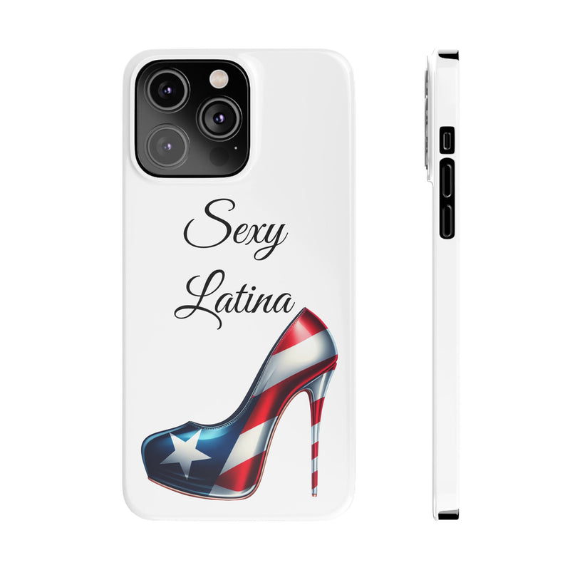 Puerto Rico Flag Sexy Latina Stiletto White Slim Phone Cases - Rico Flag 🇵🇷🥁  -Weeeepa!, Puertoriquena