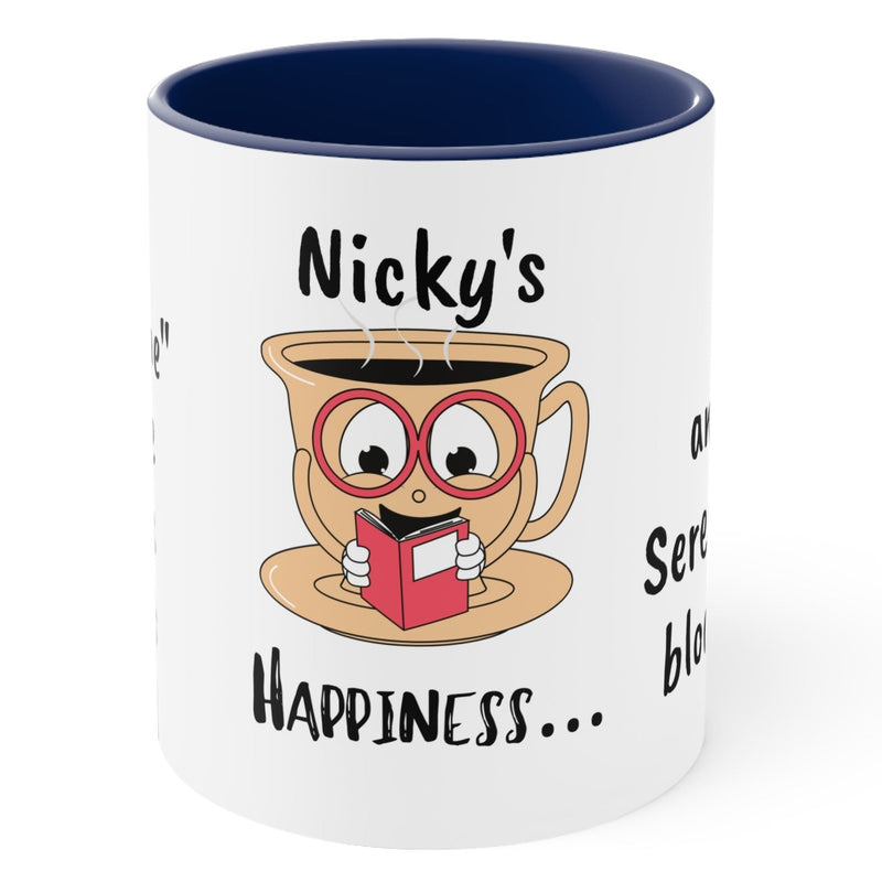 Bookworm Bliss: Cup Reading Mug with Glasses Design - 11oz