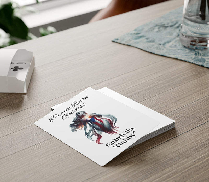 Personalized 'Puerto Rican Goddess' Poker Cards.