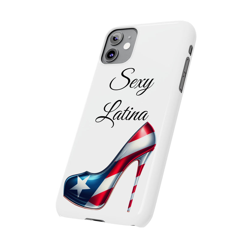 Puerto Rico Flag Sexy Latina Stiletto White Slim Phone Cases - Rico Flag 🇵🇷🥁  -Weeeepa!, Puertoriquena