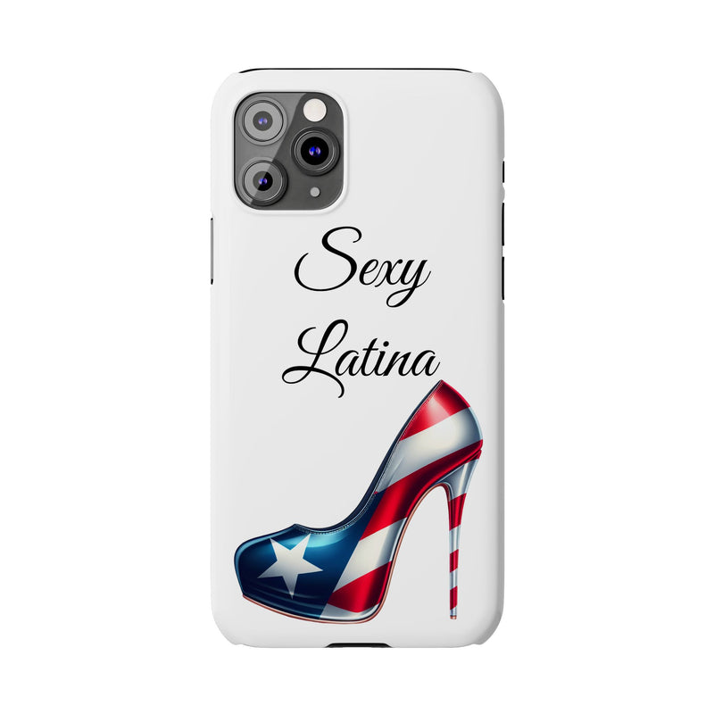 Puerto Rico Flag Sexy Latina Stiletto White Slim Phone Cases - Rico Flag 🇵🇷🥁  -Weeeepa!, Puertoriquena