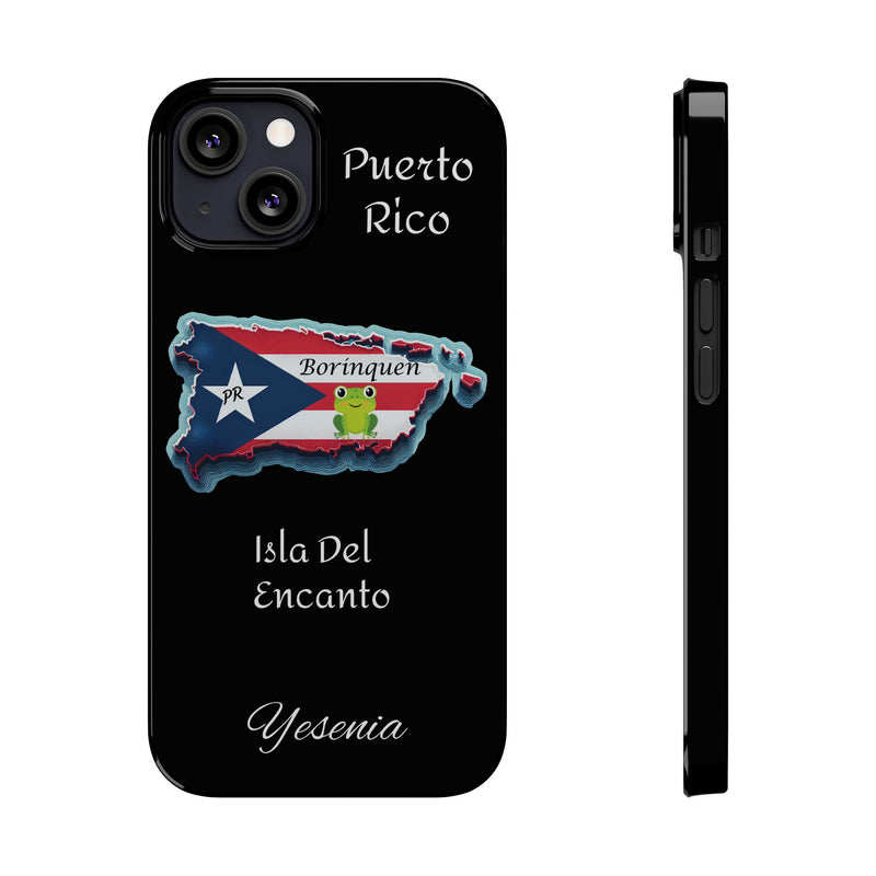 Personalized iPhone Puerto Rican Flag - Black Slim Cases - Rico Flag 🇵🇷🥁  -Weeeepa!, Puertoriquena