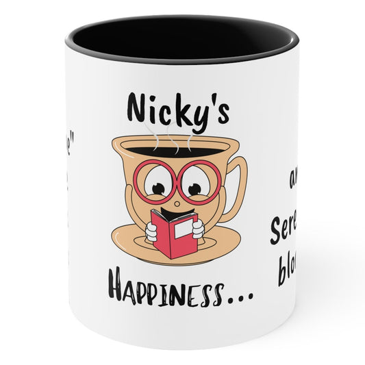 Bookworm Bliss: Cup Reading Mug with Glasses Design - 11oz