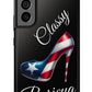 Galaxy Tough Black Phone Case Classy Boricua Stiletto - Puerto Rico Flag 🇵🇷🥁  -Weeeepa!