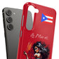 Galaxy "Lo Mio Es Salsa'nama" Red Slim Cases - Puerto Rico Flag 🇵🇷🥁 - Weeeepa!